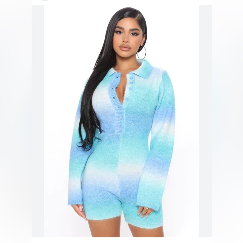 Fashion Nova Ombre Olivia sweater romper